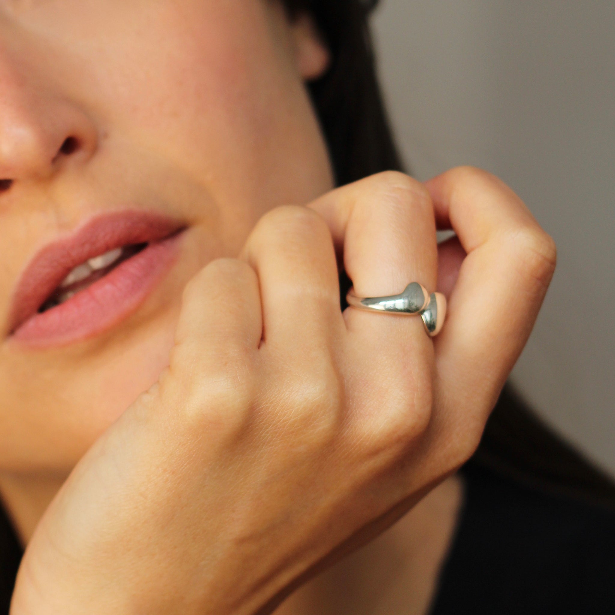 Wax Carved and Cast Sterling Silver In Flow Ring
